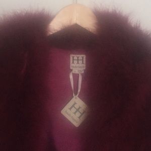 Haute Hippie Real Ostrich Feather Coat, silk line